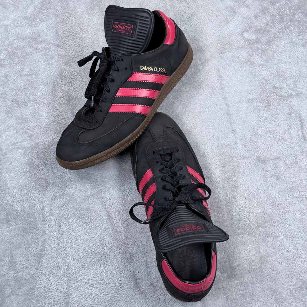 Vintage 1993 Adidas Samba Classic Mens 10.5 Black Red Gum Soccer Sneakers Shoes